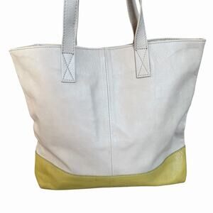 Maurizio Taiuti Tan Gray Yellow Leather Shoulder Tote Bag Made in Italy